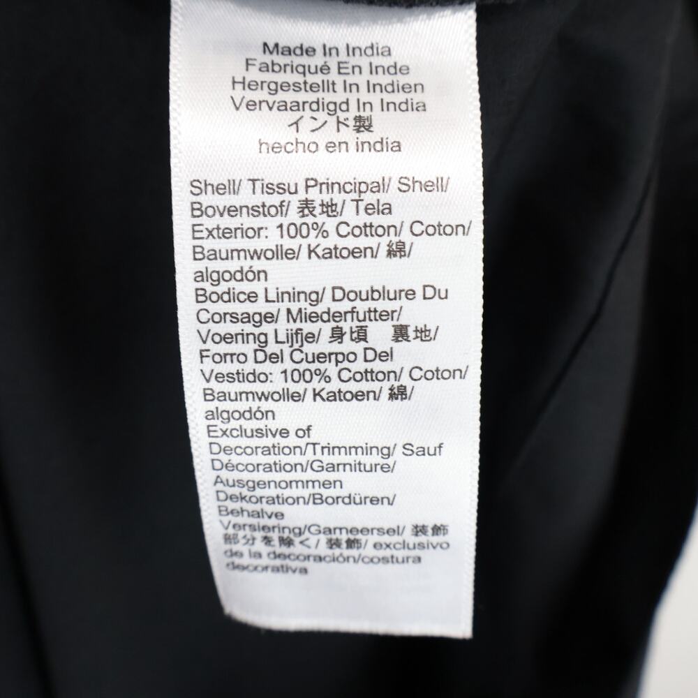 NWT J.Crew Plunge Smocked Waist 100% Cotton Poplin Midi Dress Black Size Medium - Picture 8 of 8